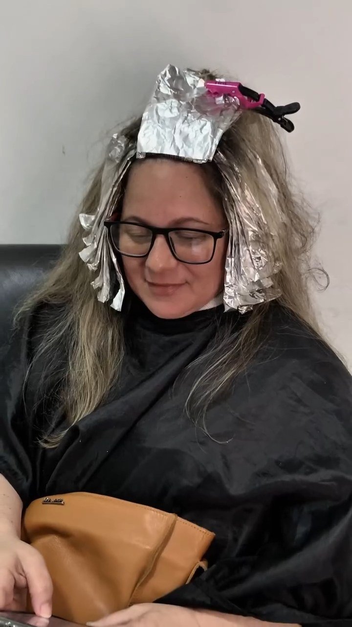 Durante: mechas com papel-alumínio